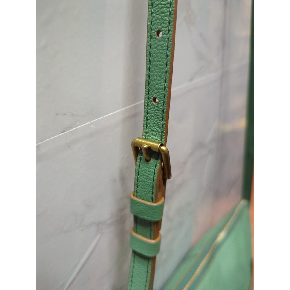 Fossil Heritage Green Pebbled Leather Crossbody Bag Travel Lightweight - Picture 6 of 11